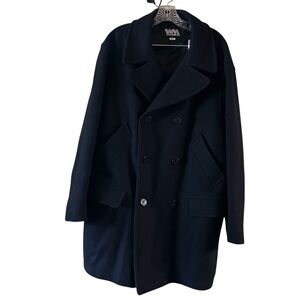 WM Weatherman Wool Blend Men's Black Double-Breasted Coat